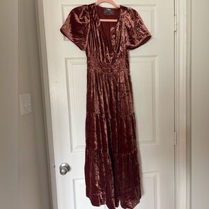 Anthropologie Somerset Velvet Maxi Dress